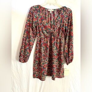 Bebop NWT Retro Boho Paisley Minidress.